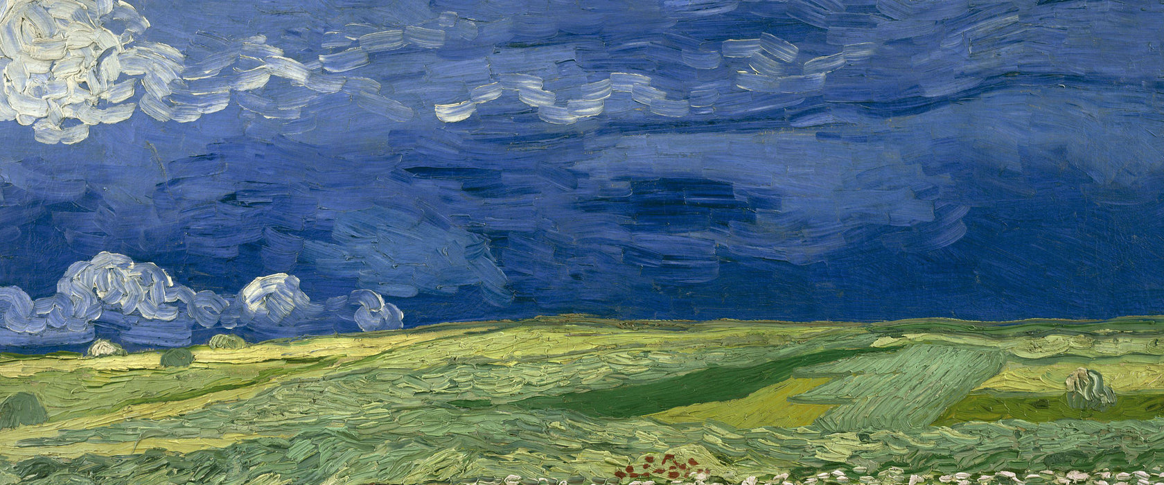 Vincent Van Gogh - Weizenfeld unter Gewitterwolken, Glasbild Panorama