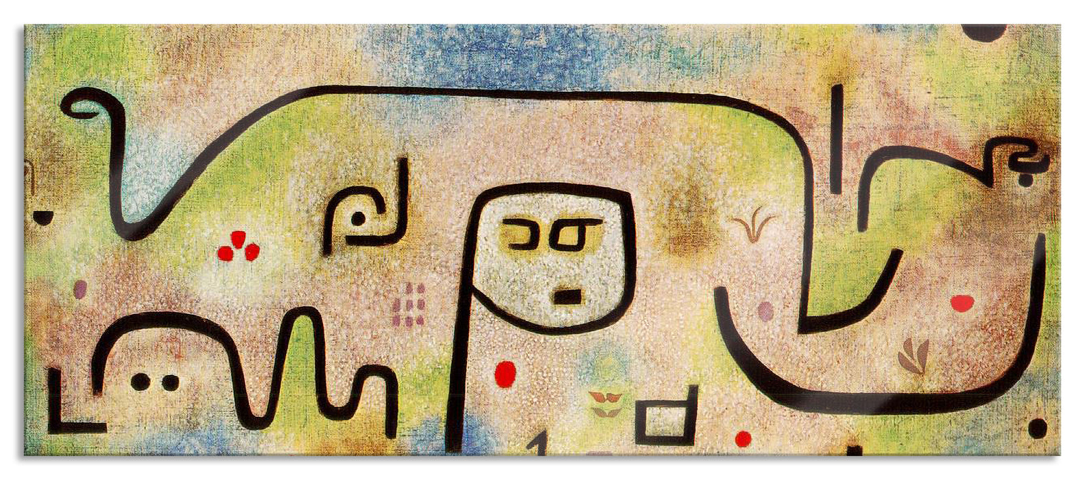 Pixxprint Paul Klee - Insula Dulcamara, Glasbild Panorama