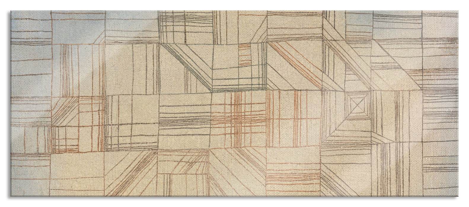 Pixxprint Paul Klee - Variationen Progressives Motiv, Glasbild Panorama