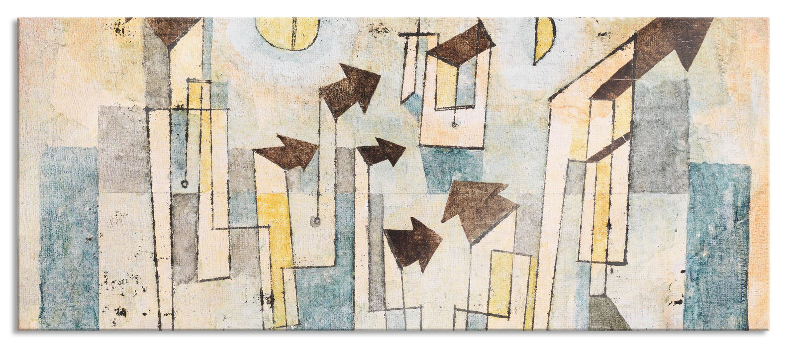 Pixxprint Paul Klee - Wandbild aus dem Tempel der Sehnsucht, Glasbild Panorama