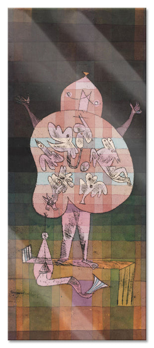 Pixxprint Paul Klee - Bauchredner und Schreier im Moor, Glasbild Panorama