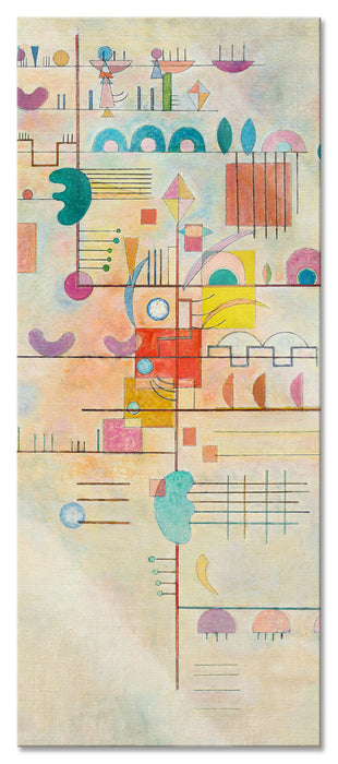 Pixxprint Wassily Kandinsky - Anmutiger Aufstieg, Glasbild Panorama