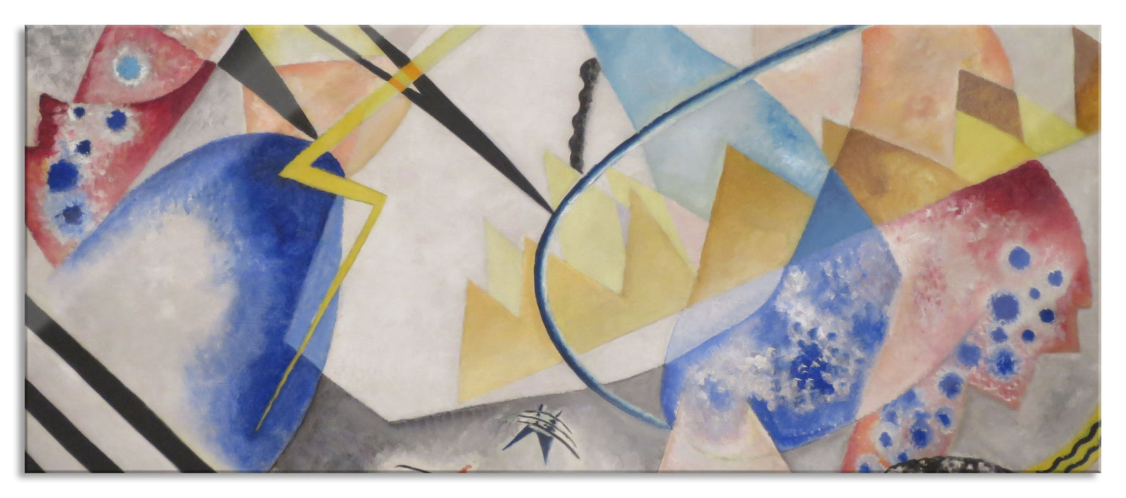 Pixxprint Wassily Kandinsky - Weißes Zentrum, Glasbild Panorama