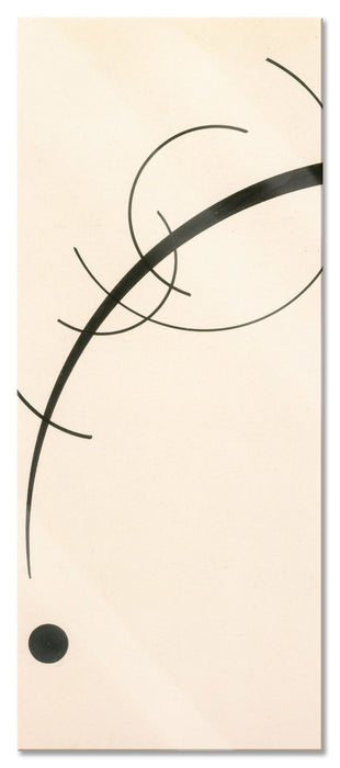 Wassily Kandinsky - Freie Kurve zum Punkt, Glasbild Panorama