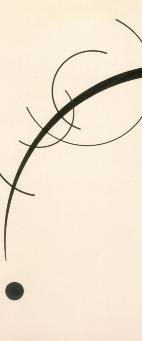 Wassily Kandinsky - Freie Kurve zum Punkt, Glasbild Panorama