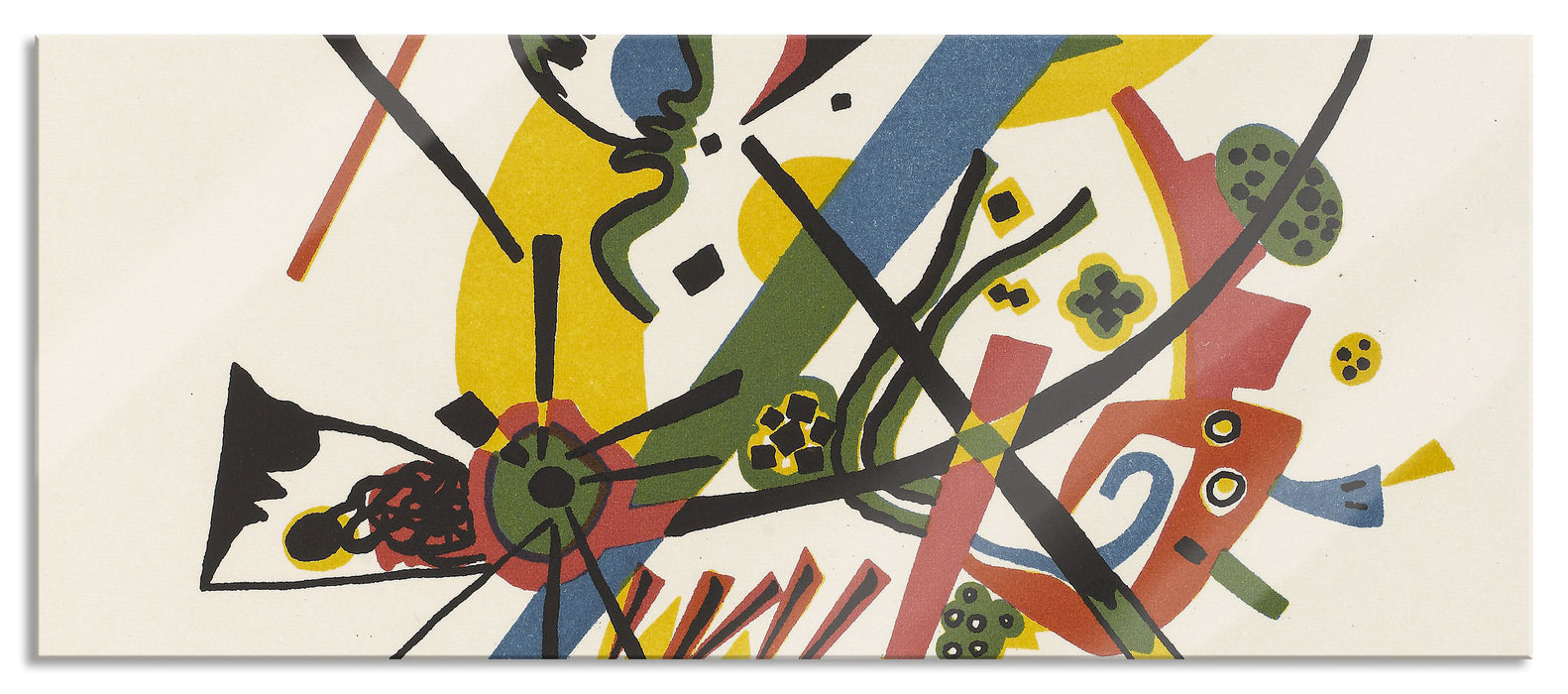 Pixxprint Wassily Kandinsky - Kleine Welten I, Glasbild Panorama