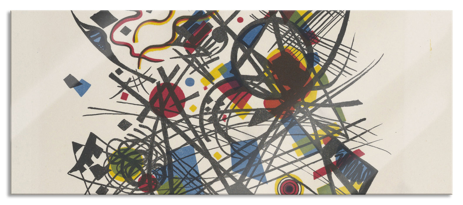 Wassily Kandinsky - Lithographie für die vierte, Glasbild Panorama