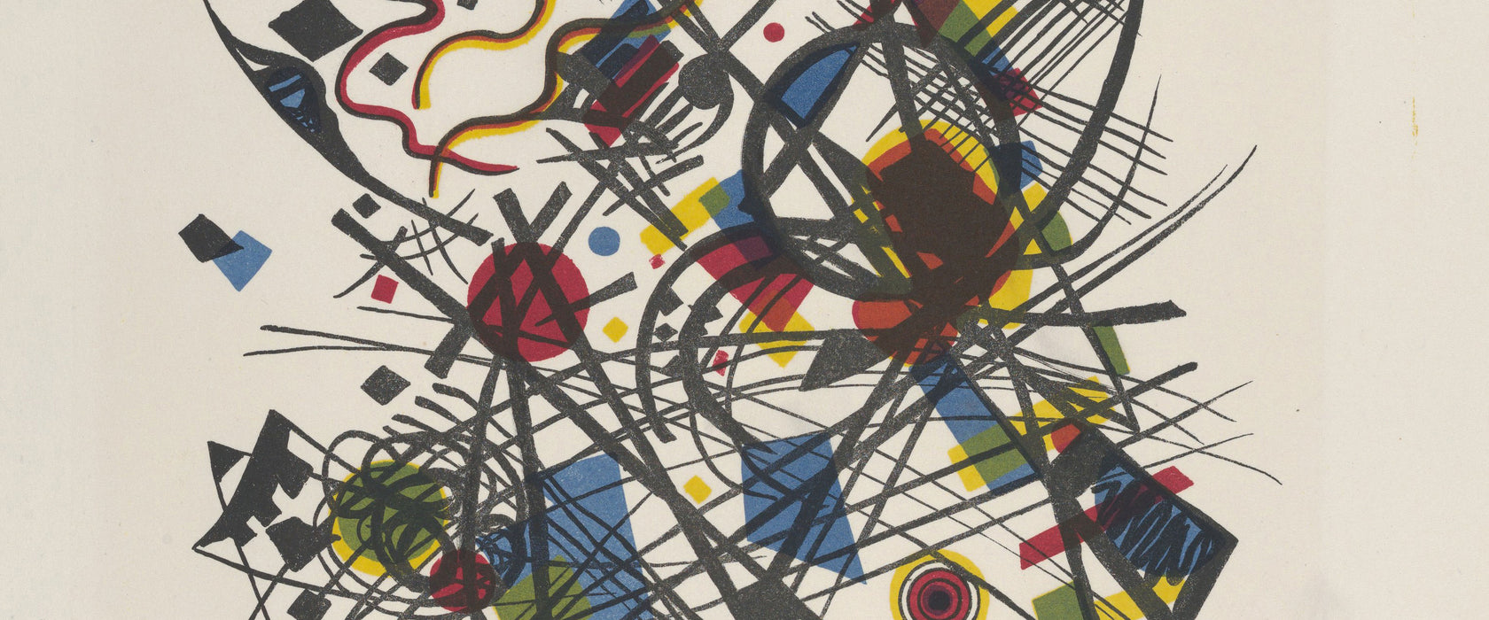 Wassily Kandinsky - Lithographie für die vierte, Glasbild Panorama