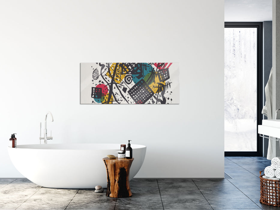 Wassily Kandinsky - Kleine Welten V, Glasbild Panorama