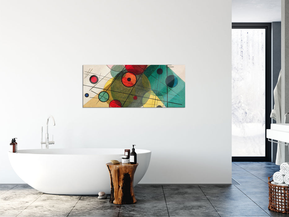 Wassily Kandinsky - Kreise in einem Kreis, Glasbild Panorama