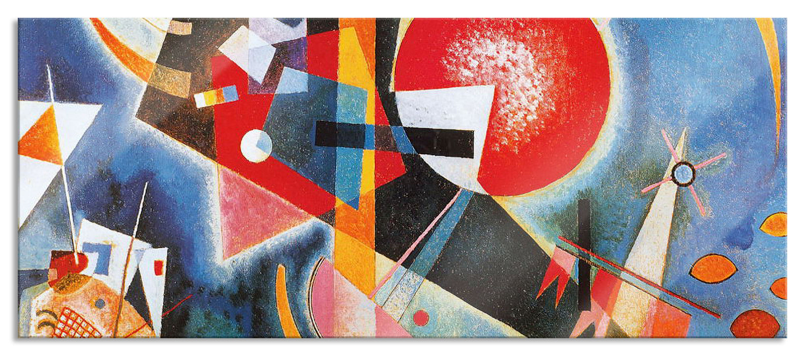 Pixxprint Wassily Kandinsky - Im Blau, Glasbild Panorama
