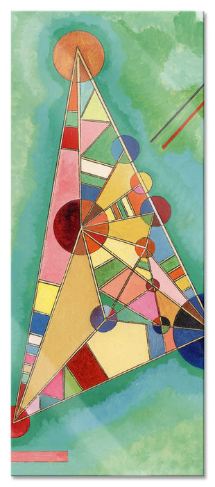 Pixxprint Wassily Kandinsky - Bunt im Dreieck, Glasbild Panorama
