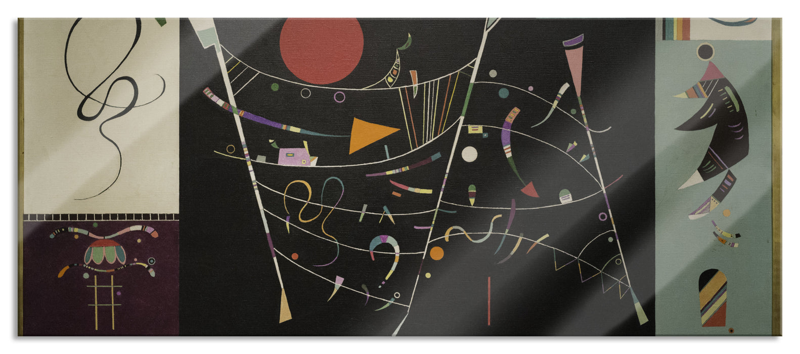 Pixxprint Wassily Kandinsky - Studie für das Ensemble, Glasbild Panorama