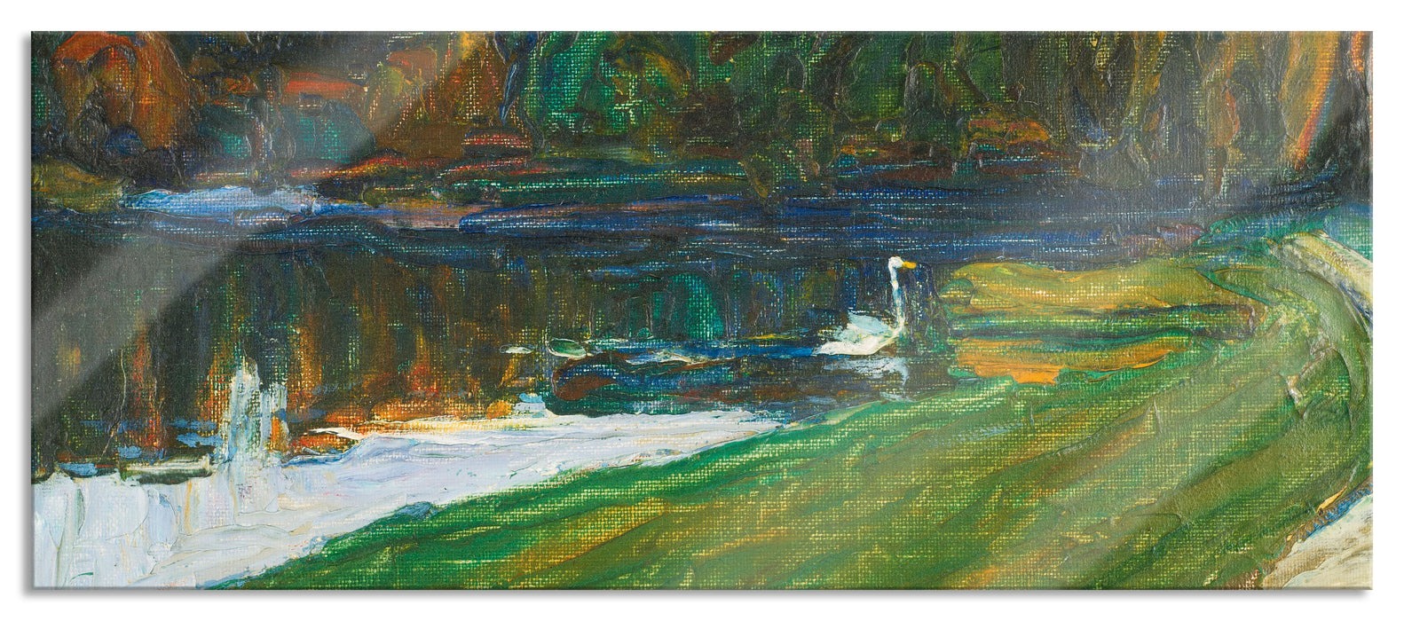 Wassily Kandinsky - Skizze für Abend, Glasbild Panorama