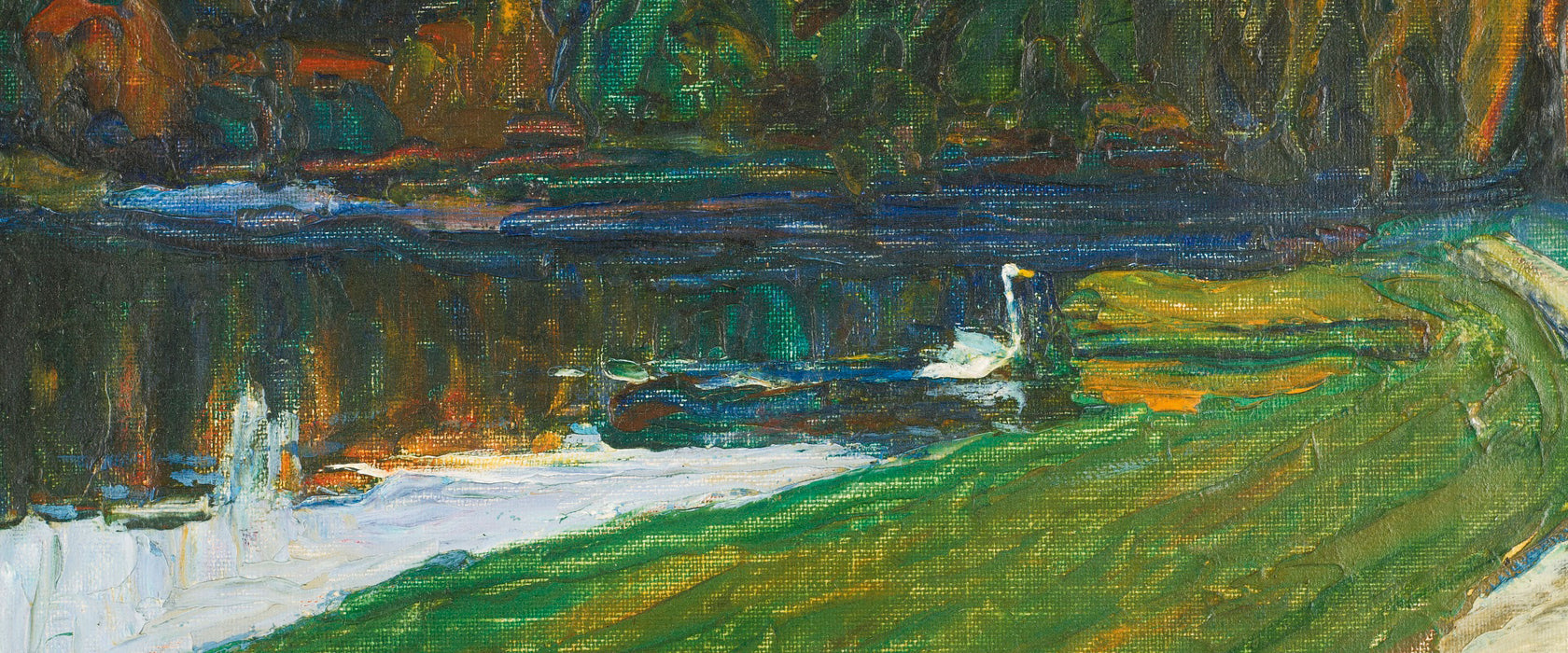 Wassily Kandinsky - Skizze für Abend, Glasbild Panorama