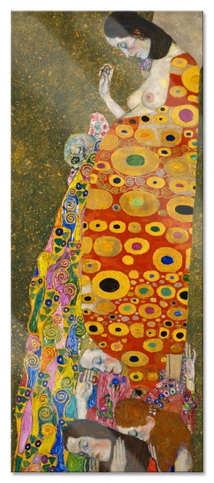 Pixxprint Gustav Klimt - Hoffnung II, Glasbild Panorama