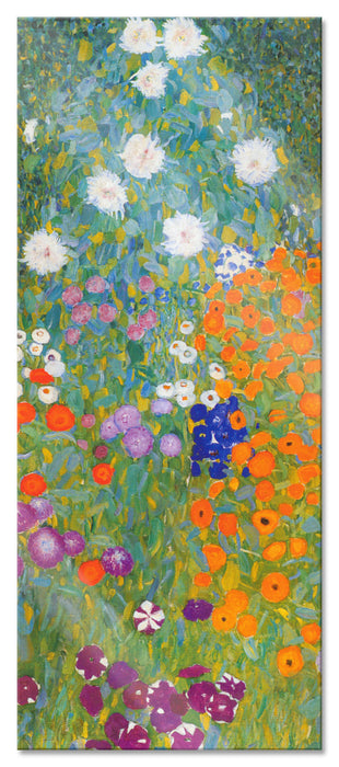 Pixxprint Gustav Klimt - Bauerngarten, Glasbild Panorama