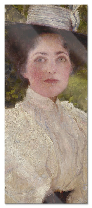Pixxprint Gustav Klimt - Mädchen im Grünen, Glasbild Panorama