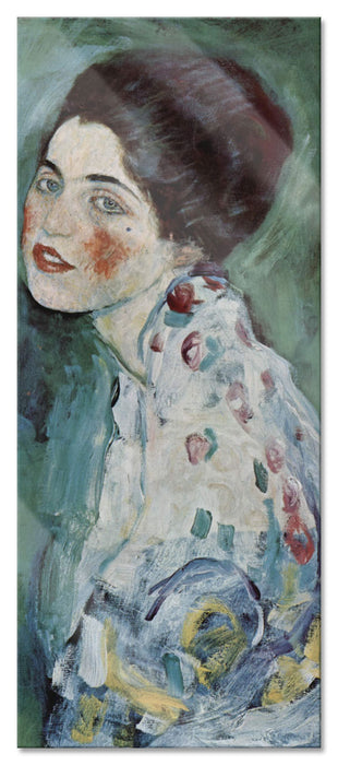 Pixxprint Gustav Klimt - Bildnis einer Frau, Glasbild Panorama