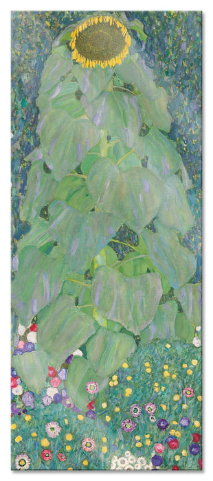 Pixxprint Gustav Klimt - Die Sonnenblume, Glasbild Panorama