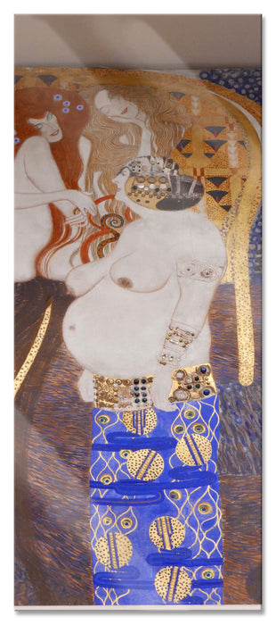 Pixxprint Gustav Klimt - Beethovenfriesrechter Teil, Glasbild Panorama