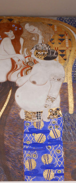Gustav Klimt - Beethovenfriesrechter Teil, Glasbild Panorama