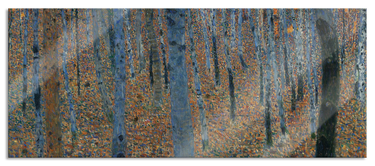 Pixxprint Gustav Klimt - Buchenwald I, Glasbild Panorama