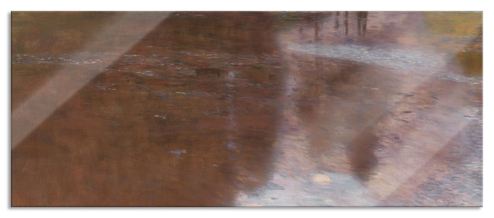 Pixxprint Gustav Klimt - Ein Morgen am Teiche Egelsee, Glasbild Panorama