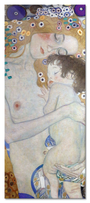 Pixxprint Gustav Klimt - Die drei Lebensalter einer Frau, Glasbild Panorama