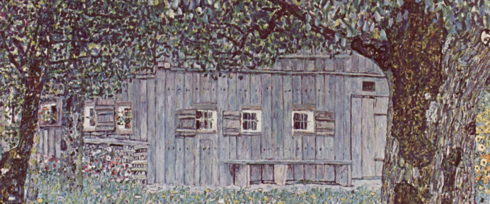 Gustav Klimt - Oberösterreichisches Bauernhaus, Glasbild Panorama