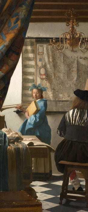 Johannes Vermeer - Die Allegorie der Malerei, Glasbild Panorama