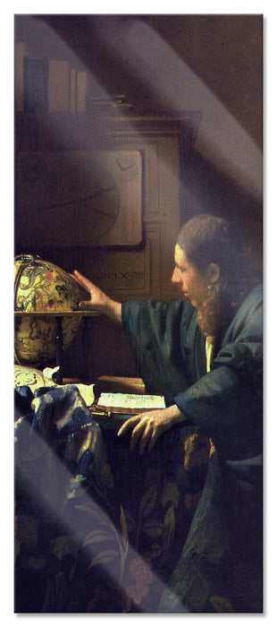 Pixxprint Johannes Vermeer - Der Astronom, Glasbild Panorama