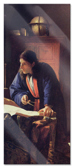 Pixxprint Johannes Vermeer - Der Geograph, Glasbild Panorama