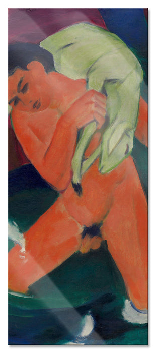 Pixxprint Franz Marc - Knabe mit Lamm Der gute Hirte, Glasbild Panorama