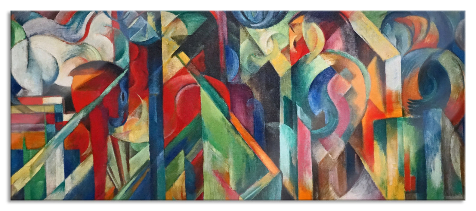 Pixxprint Franz Marc - Stallungen, Glasbild Panorama