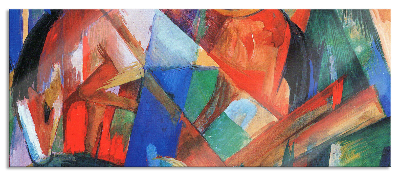 Pixxprint Franz Marc - Fabeltier II Pferd, Glasbild Panorama