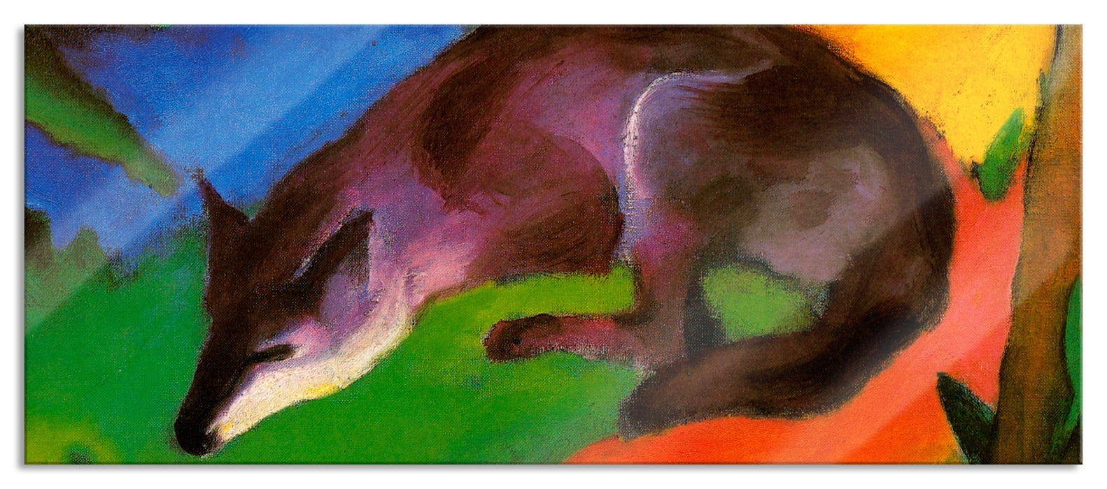 Pixxprint Franz Marc - Fuchs, Glasbild Panorama
