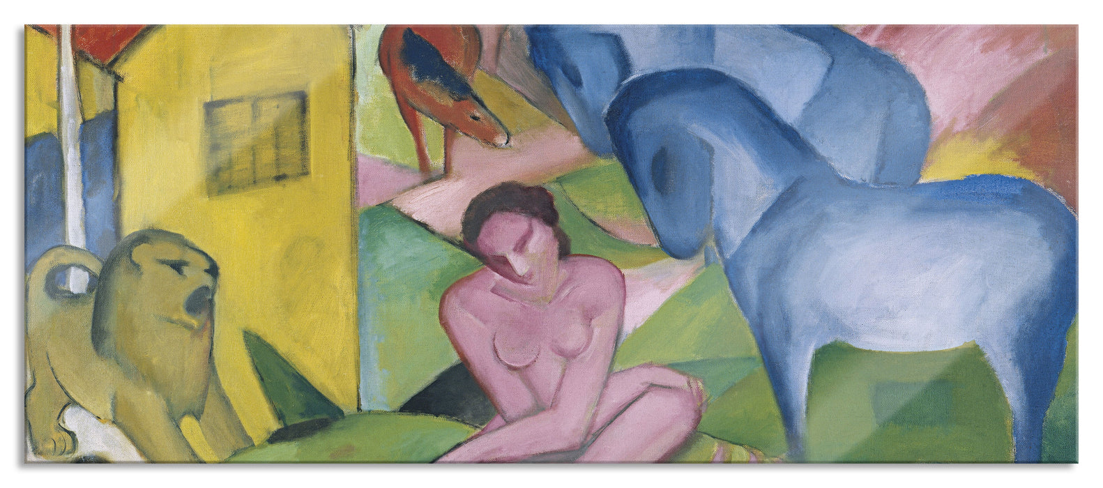 Pixxprint Franz Marc - Der Traum, Glasbild Panorama