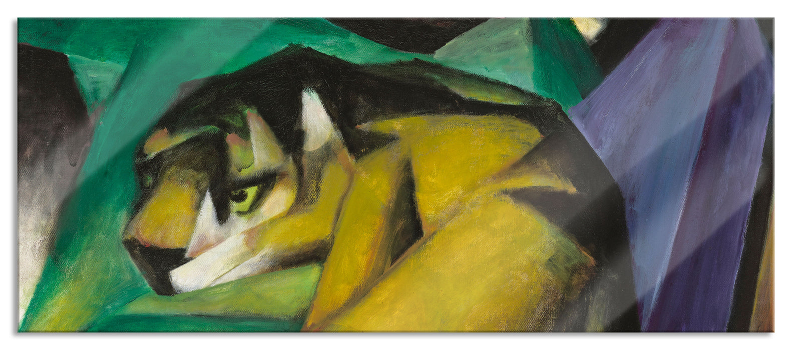 Pixxprint Franz Marc - Der Tiger, Glasbild Panorama