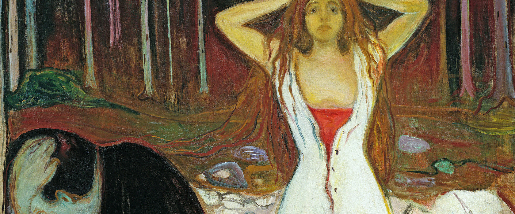 Edvard Munch - Asche, Glasbild Panorama