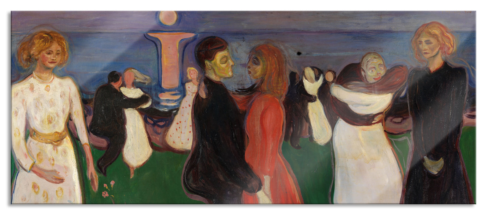 Pixxprint Edvard Munch - Tanz des Lebens, Glasbild Panorama