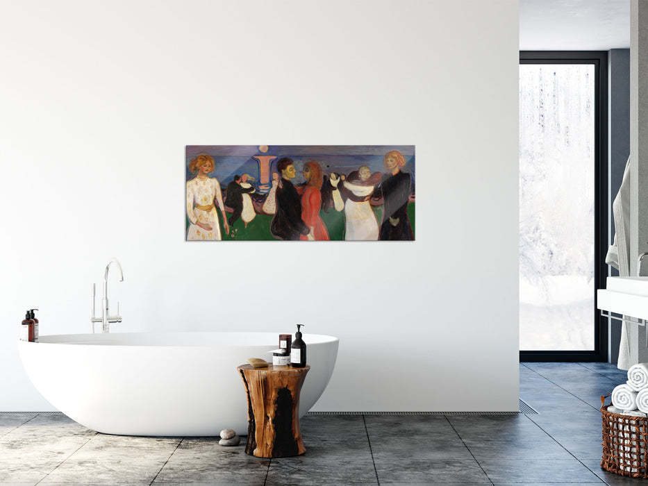 Edvard Munch - Tanz des Lebens, Glasbild Panorama