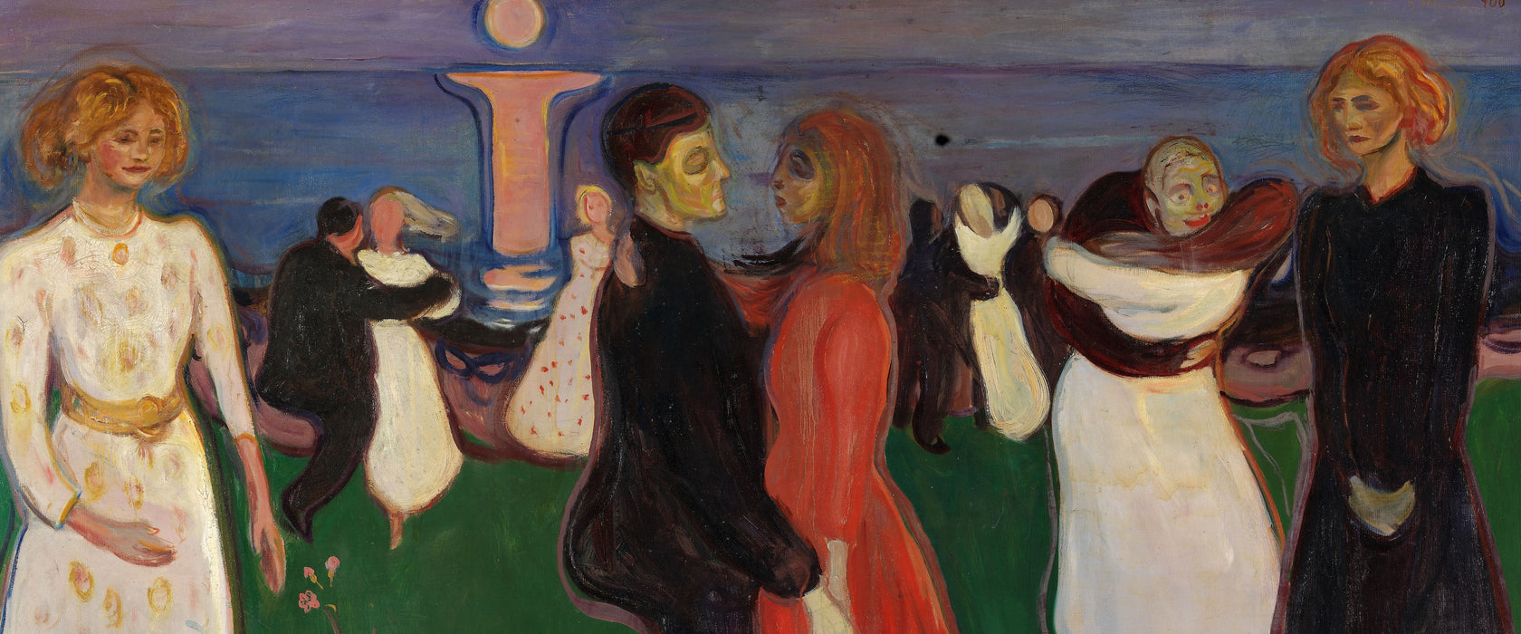 Edvard Munch - Tanz des Lebens, Glasbild Panorama