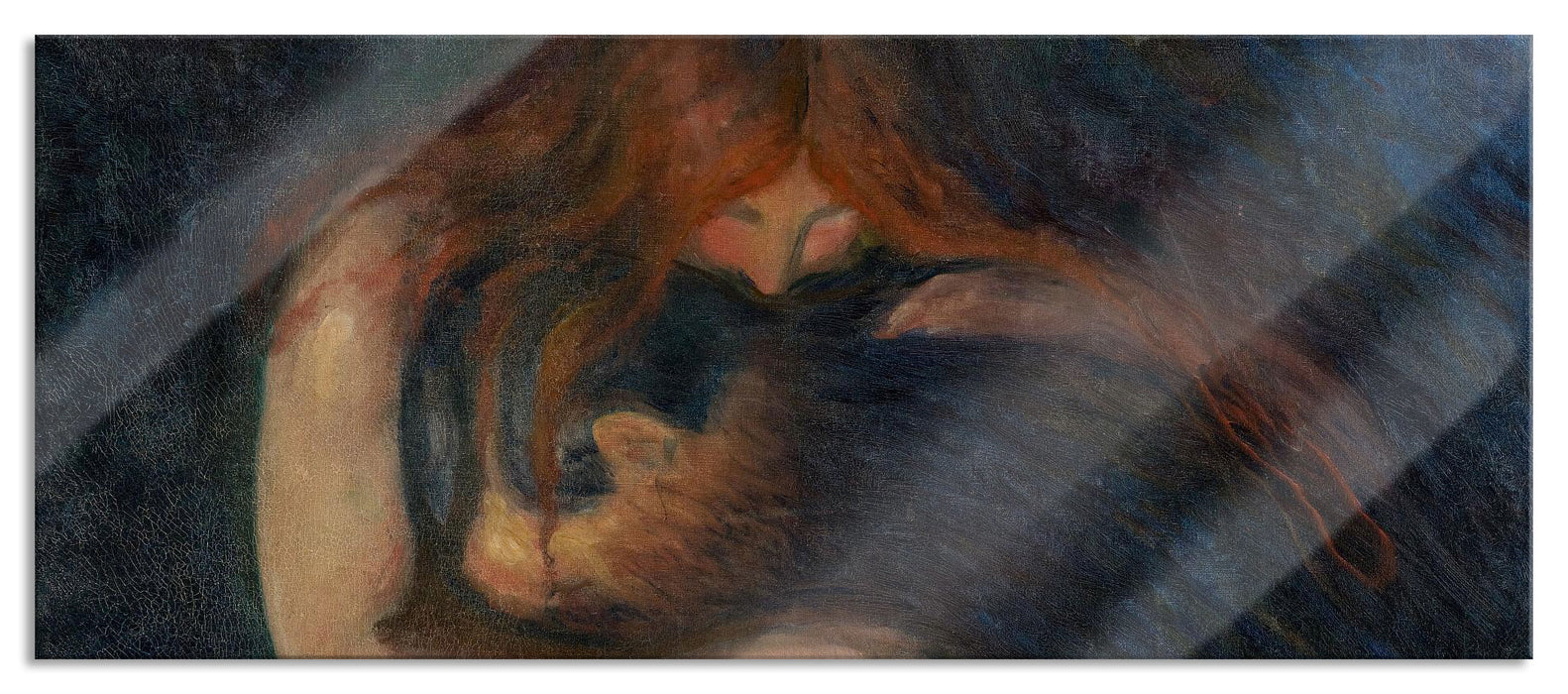 Pixxprint Edvard Munch - Vampir, Glasbild Panorama