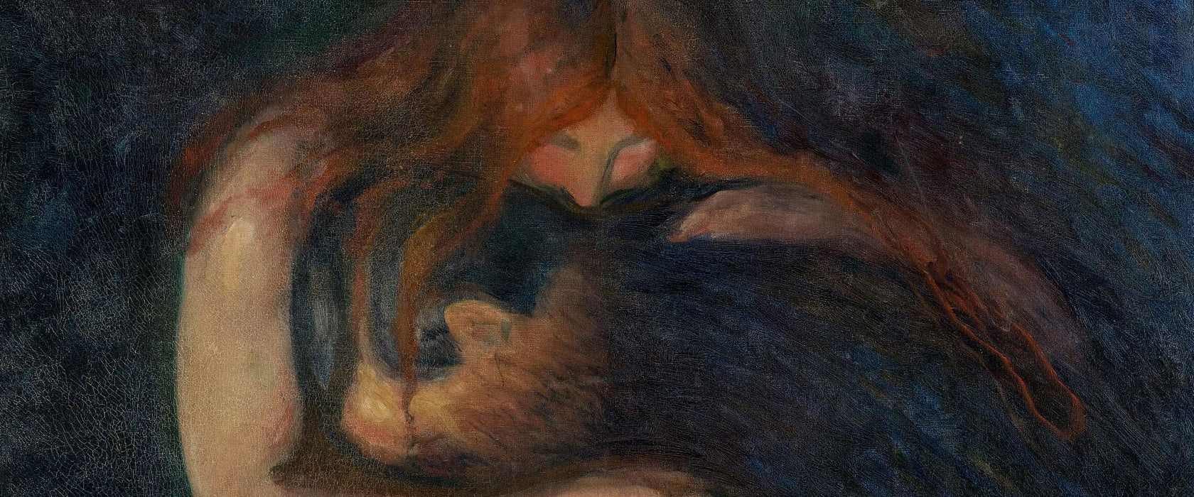 Edvard Munch - Vampir, Glasbild Panorama
