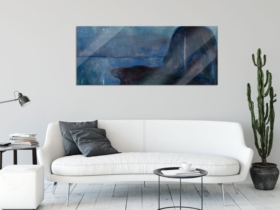 Edvard Munch - Sternennacht, Glasbild Panorama
