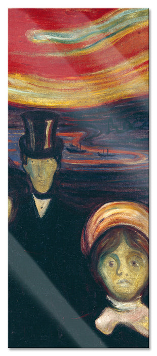 Pixxprint Edvard Munch - Angst, Glasbild Panorama