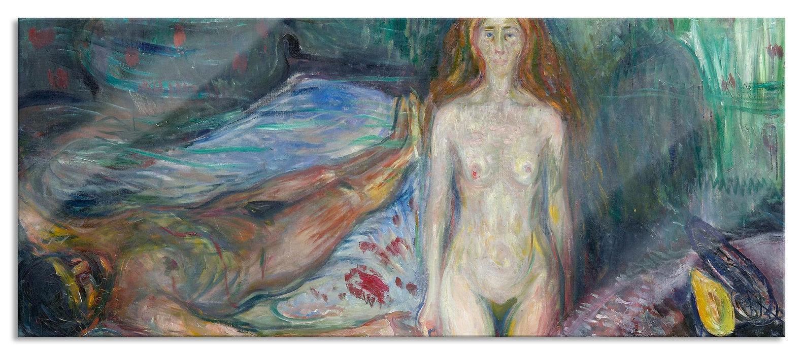 Pixxprint Edvard Munch - Der Tod des Marat I, Glasbild Panorama