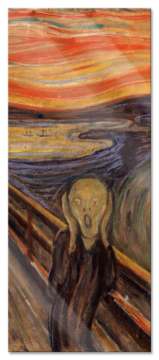 Edvard Munch - Der Schrei I, Glasbild Panorama