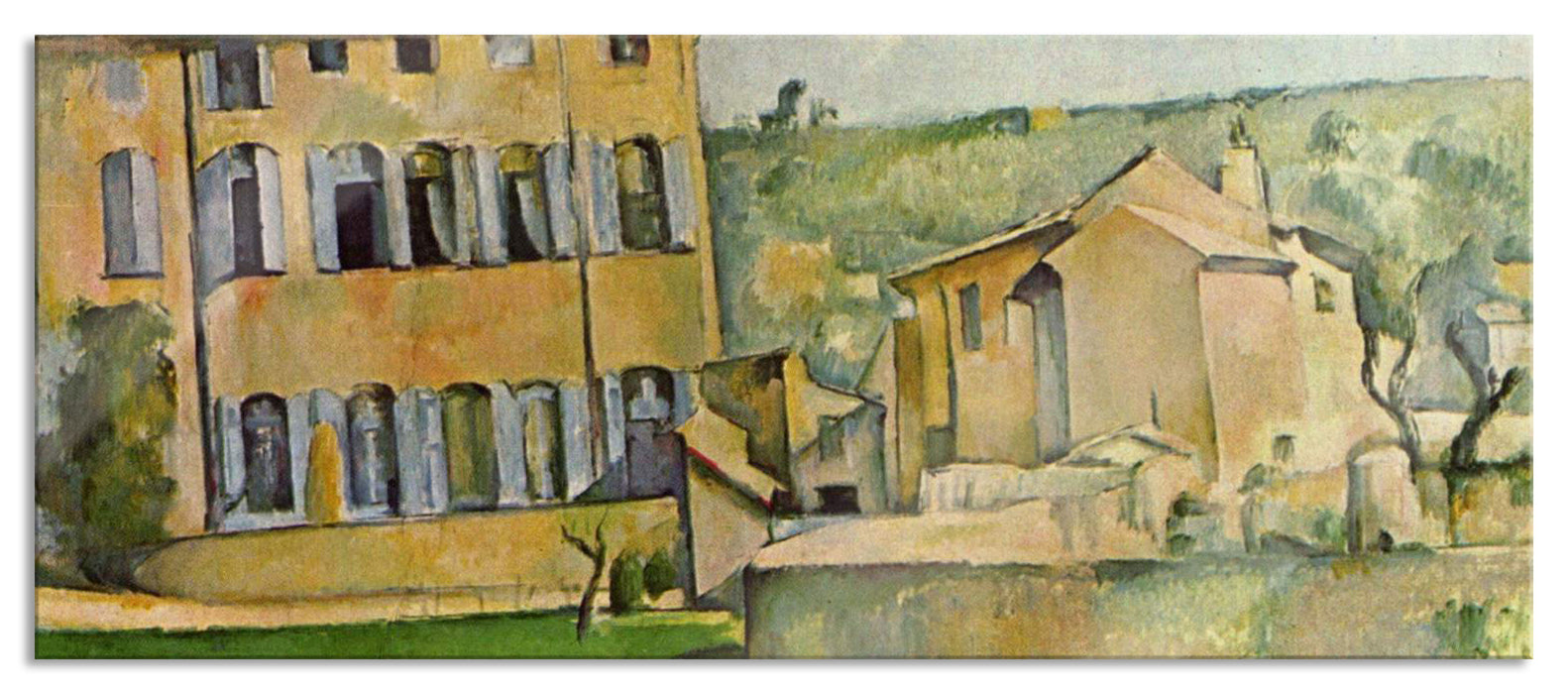 Pixxprint Paul Cézanne - Jas de Bouffan II, Glasbild Panorama